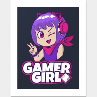 Gamer Girl Kawaii Style Posters and Art